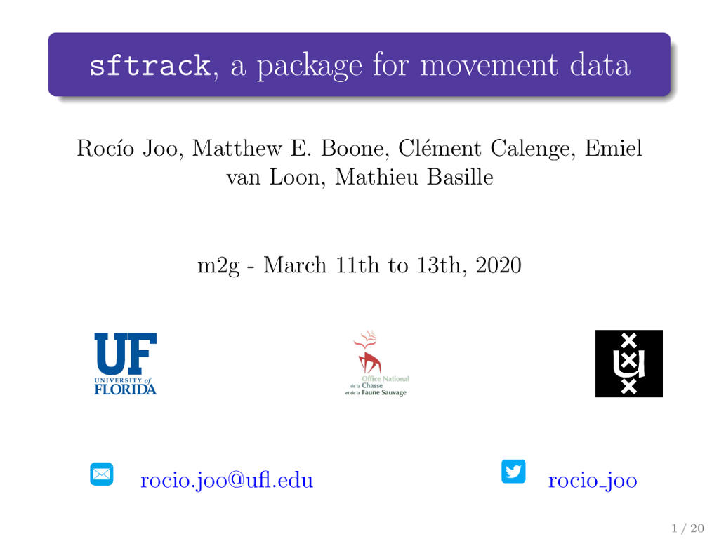 sftrack, a R package for movement data.